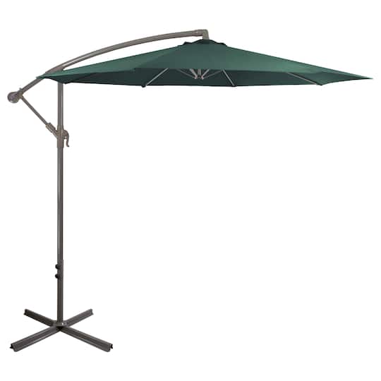 10 ft 6 ribs patio umbrella with crank TheLAShop 7.5' 6-Rib Tilt Outdoor Umbrella Lift while a tilt push button located on the pole body can be adjusted according to the suns location Northlight 10ft Offset Outdoor Patio